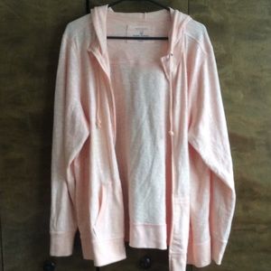 Lightweight peach zipped jacket with hood